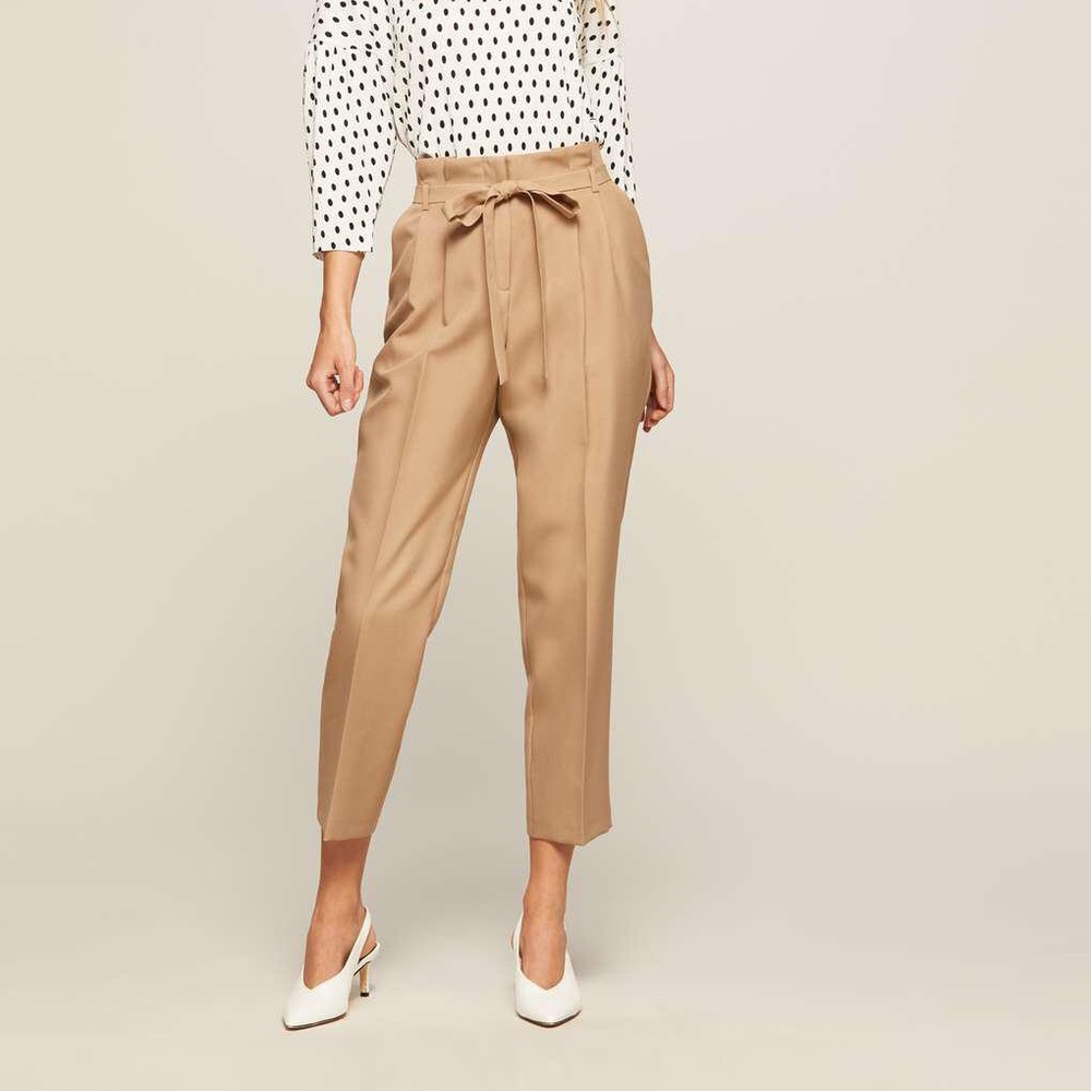 SOLD Miss Selfridge Camel Paper Bag Trousers